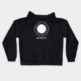 Gemini Zodiac Sign Design With Constellation Kids Hoodie